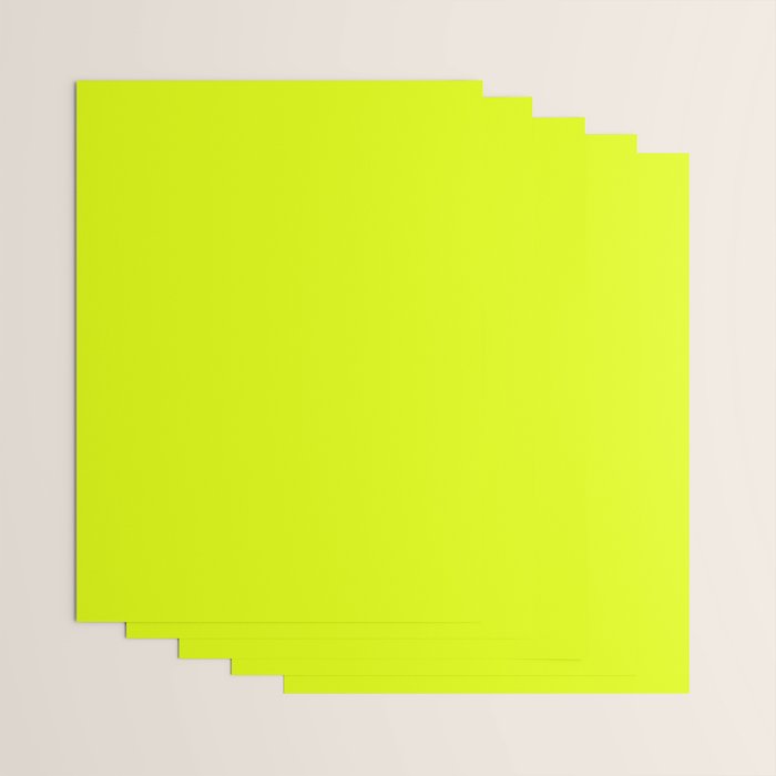 Bright Chartreuse Yellow Solid Color Wrapping Paper Gallery Image 3