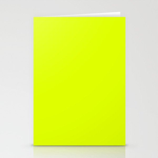 Bright Chartreuse Yellow Solid Color Stationery Card Gallery Image 2