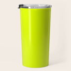 Bright Chartreuse Yellow Solid Color Travel Mug Gallery Image 3