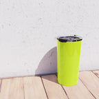 Bright Chartreuse Yellow Solid Color Travel Mug Gallery Image 4