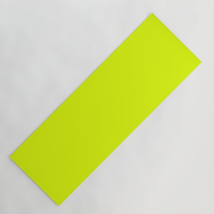 Bright Chartreuse Yellow Solid Color Yoga Mat Gallery Image 1