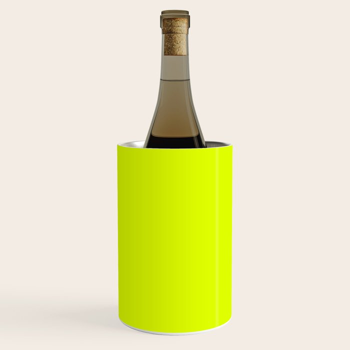 Bright Chartreuse Yellow Solid Color Wine Chiller Gallery Image 3