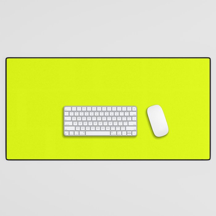 Bright Chartreuse Yellow Solid Color Desk Mat Gallery Image 1