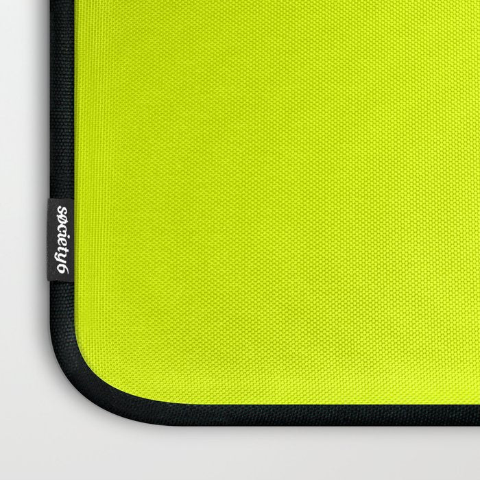 Bright Chartreuse Yellow Solid Color Laptop Sleeve Gallery Image 3