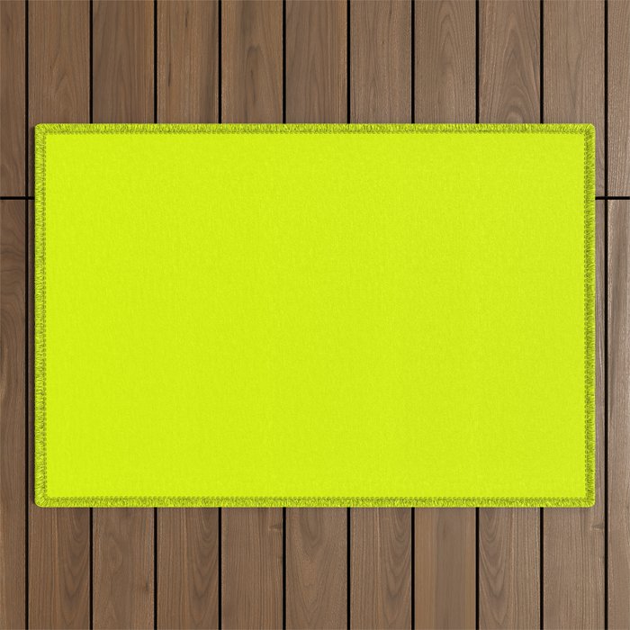 Bright Chartreuse Yellow Solid Color Outdoor Rug Gallery Image 1