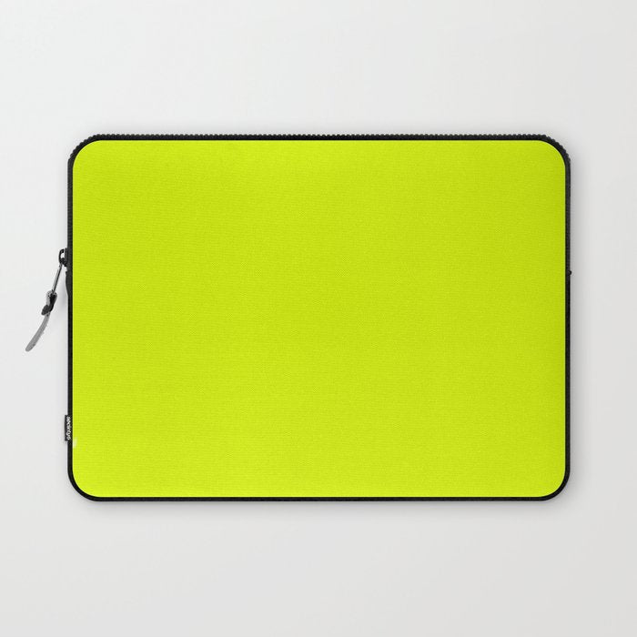 Bright Chartreuse Yellow Solid Color Laptop Sleeve Gallery Image 1
