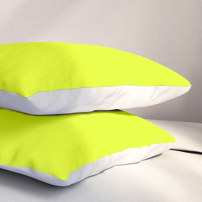 Bright Chartreuse Yellow Solid Color Pillow Sham Gallery Image 3