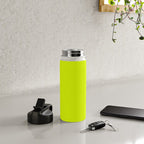 Bright Chartreuse Yellow Solid Color Water Bottle Gallery Image 4