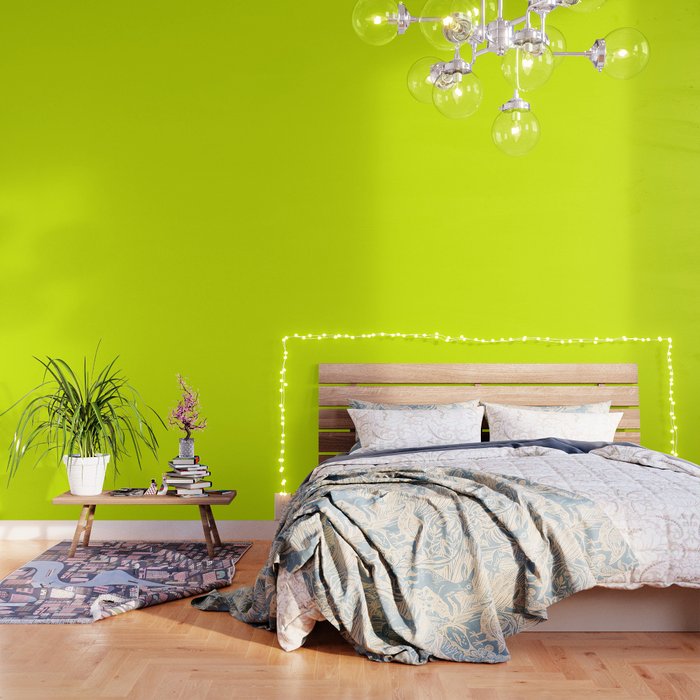 Bright Chartreuse Yellow Solid Color Wallpaper Gallery Image 1