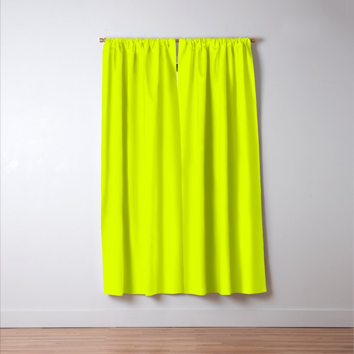 Bright Chartreuse Yellow Solid Color Window Curtain Gallery Image 3