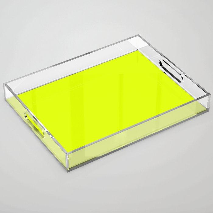 Bright Chartreuse Yellow Solid Color Acrylic Tray Gallery Image 1