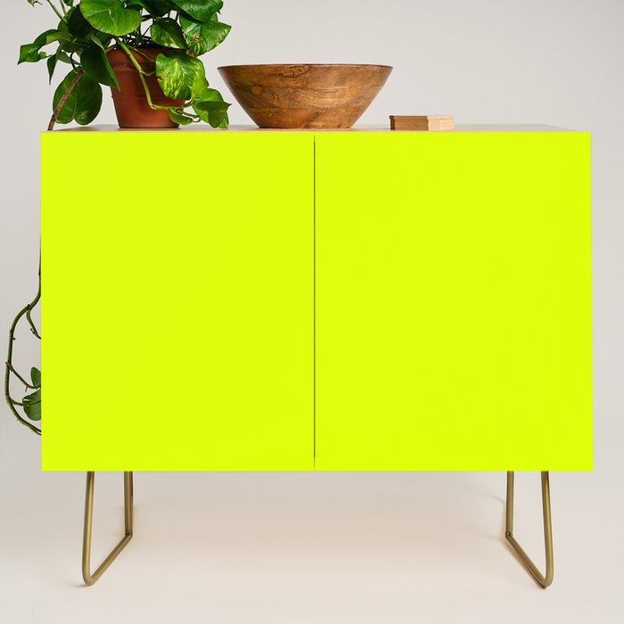 Bright Chartreuse Yellow Solid Color Credenza Gallery Image 1