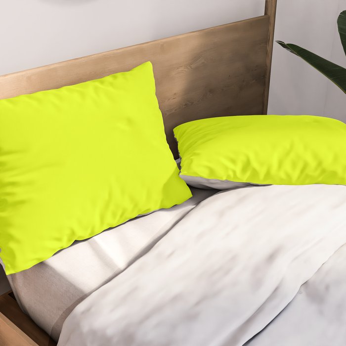 Bright Chartreuse Yellow Solid Color Pillow Sham Gallery Image 2