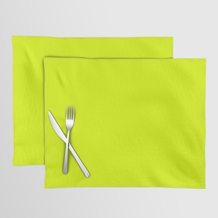 Bright Chartreuse Yellow Solid Color Placemat Gallery Image 1