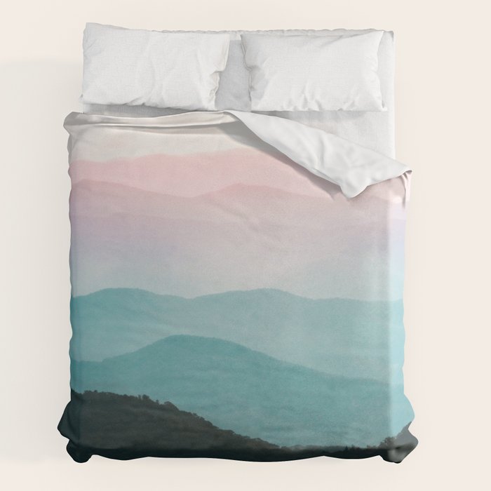 Smoky Mountain National Park Sunset Layers III - Nature Photography Duvet Cover Gallery Image 2