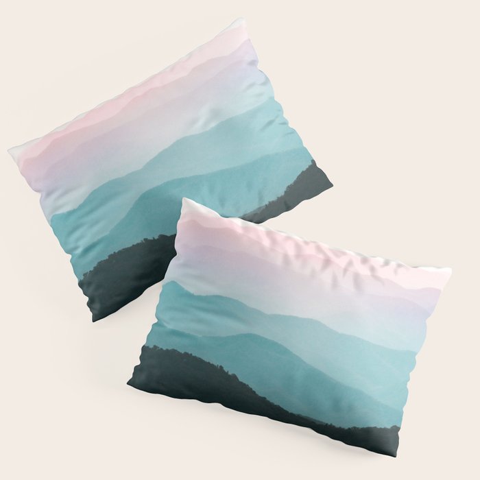 Smoky Mountain National Park Sunset Layers III - Nature Photography Pillow Sham Gallery Image 1