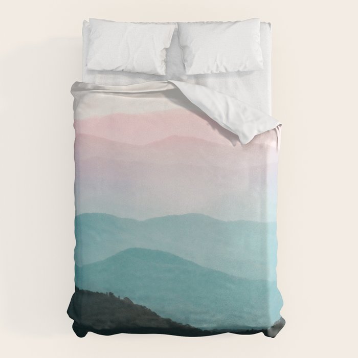 Smoky Mountain National Park Sunset Layers III - Nature Photography Duvet Cover Gallery Image 1