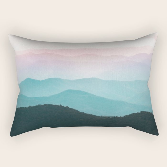 Smoky Mountain National Park Sunset Layers III - Nature Photography Rectangular Pillow Gallery Image 2