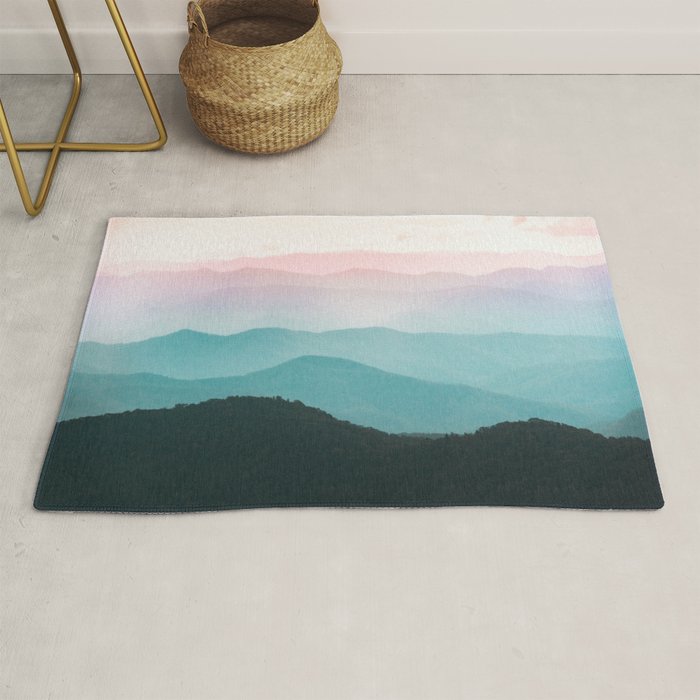 Smoky Mountain National Park Sunset Layers III - Nature Photography Rug Gallery Image 1