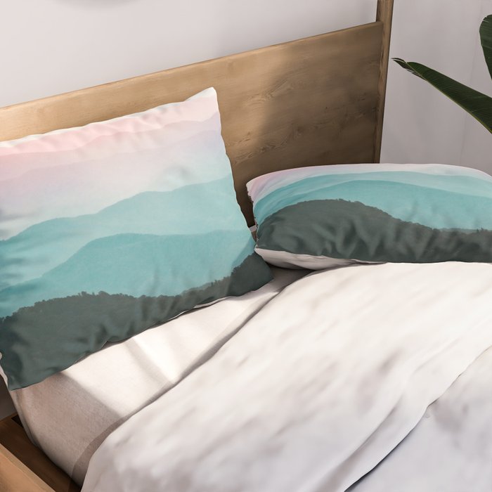 Smoky Mountain National Park Sunset Layers III - Nature Photography Pillow Sham Gallery Image 2