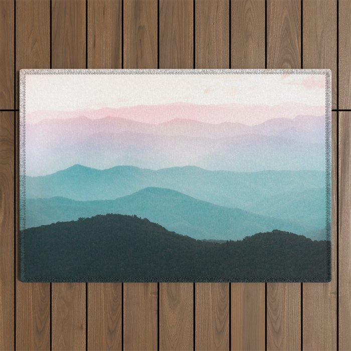 Smoky Mountain National Park Sunset Layers III - Nature Photography Outdoor Rug Gallery Image 1
