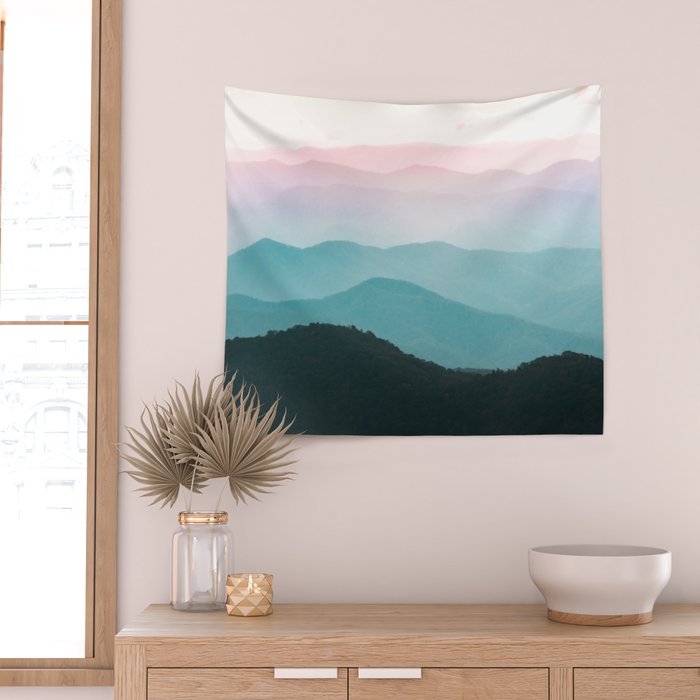 Smoky Mountain National Park Sunset Layers III - Nature Photography Wall Tapestry Gallery Image 2