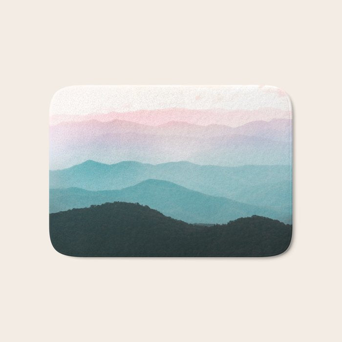 Smoky Mountain National Park Sunset Layers III - Nature Photography Bath Mat Gallery Image 1