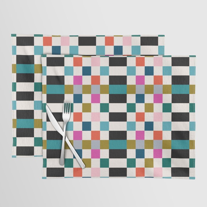 Colorful Checkerboard Placemat Gallery Image 1