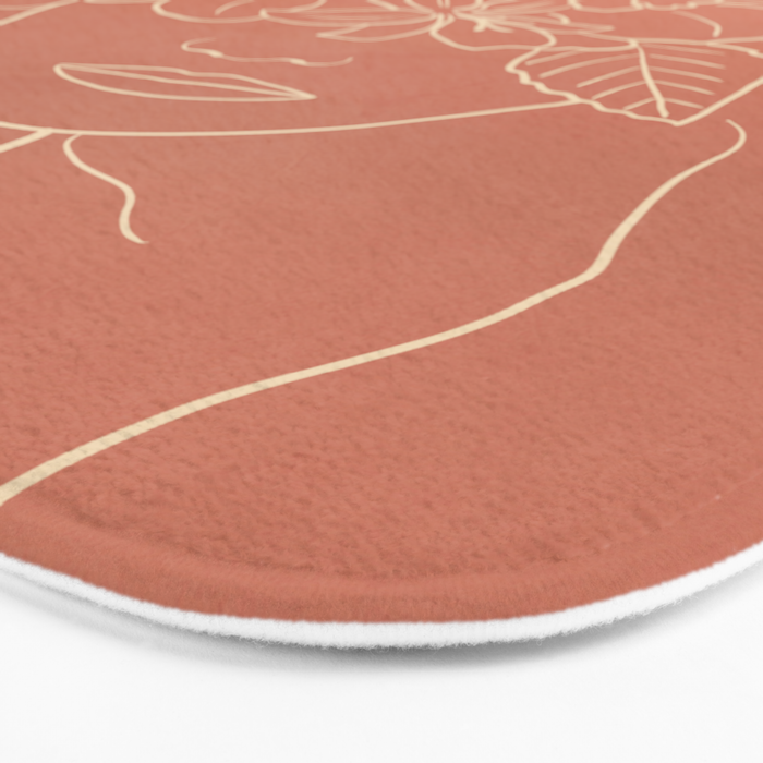 WOMAN WITH FLOWERS 7 Line Art 2 Bath Mat Gallery Image 3