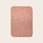 WOMAN WITH FLOWERS 7 Line Art 2 Bath Mat Gallery Image 1