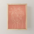 WOMAN WITH FLOWERS 7 Line Art 2 Mini Art Print Gallery Image 1