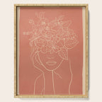 WOMAN WITH FLOWERS 7 Line Art 2 Serving Tray Gallery Image 1