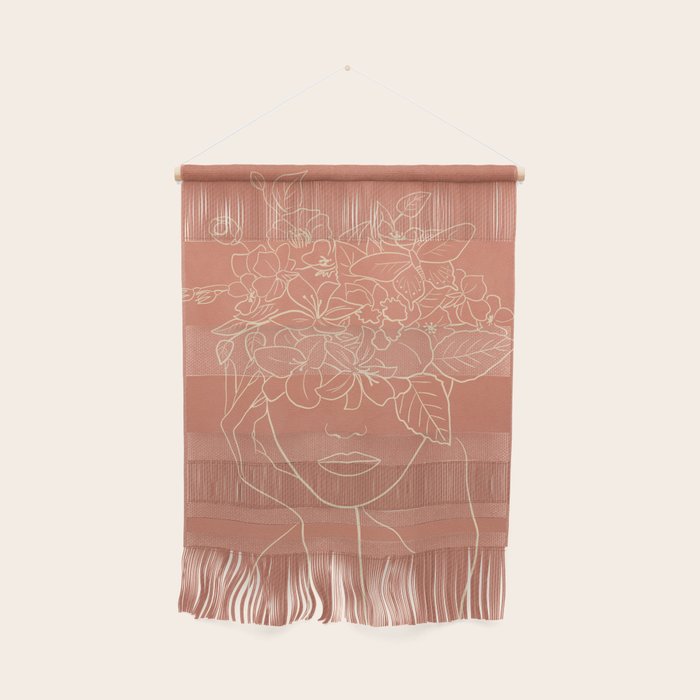 WOMAN WITH FLOWERS 7 Line Art 2 Wall Hanging Gallery Image 1