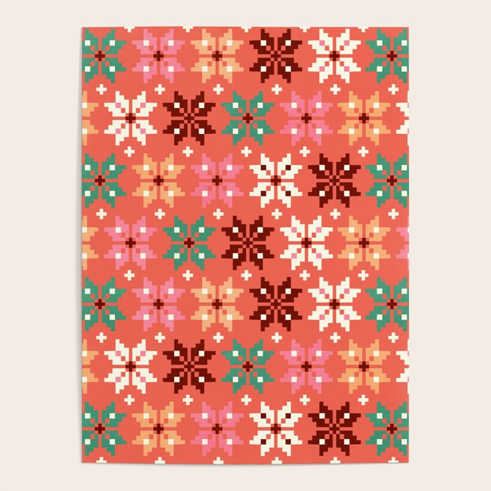 Winter Quilt Pattern no2 Poster Gallery Image 4