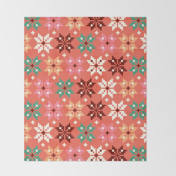 Winter Quilt Pattern no2 Throw Blanket Gallery Image 2