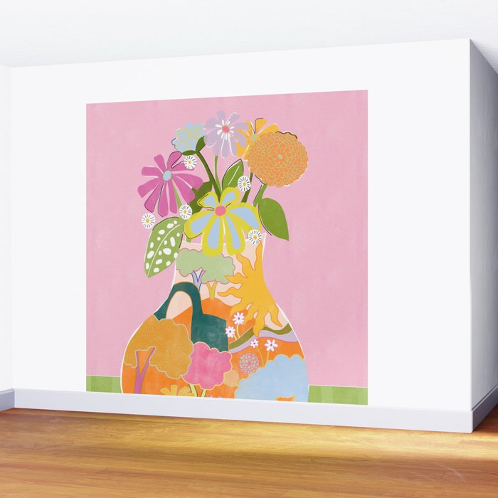 Colourful Garden Wall Mural Gallery Image 2