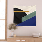 Geometric Compo 1 Filet - blue Wall Tapestry Gallery Image 2
