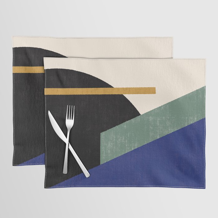 Geometric Compo 1 Filet - blue Placemat Gallery Image 1