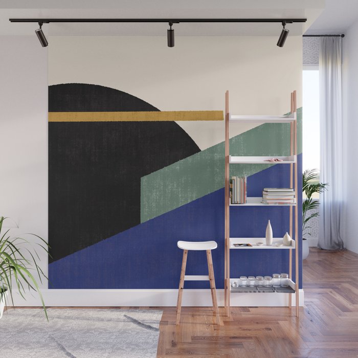 Geometric Compo 1 Filet - blue Wall Mural Gallery Image 1