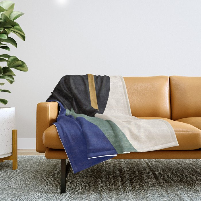 Geometric Compo 1 Filet - blue Throw Blanket Gallery Image 1