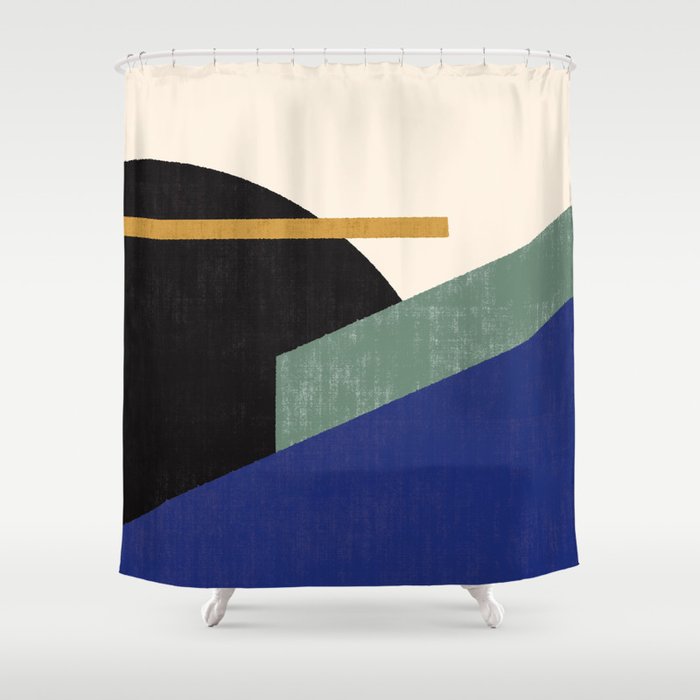 Geometric Compo 1 Filet - blue Shower Curtain Gallery Image 1