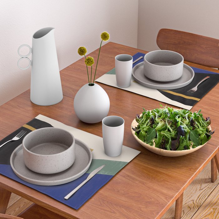 Geometric Compo 1 Filet - blue Placemat Gallery Image 2