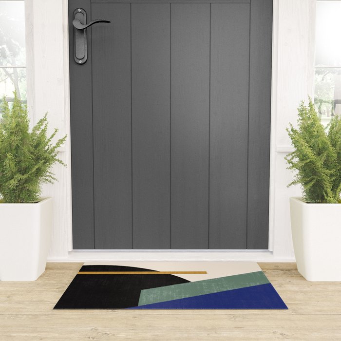 Geometric Compo 1 Filet - blue Welcome Mat Gallery Image 3
