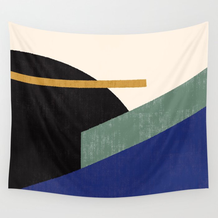 Geometric Compo 1 Filet - blue Wall Tapestry Gallery Image 4