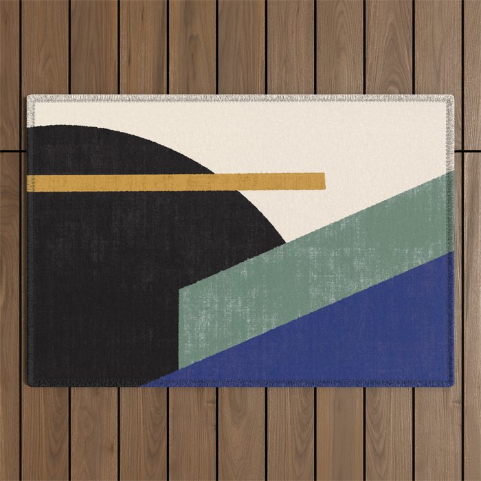 Geometric Compo 1 Filet - blue Outdoor Rug Gallery Image 1