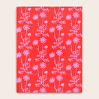 Floral Botanical Contemporary Wild Daisies Pink and Red Pattern Notebook Gallery Image 4