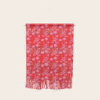 Floral Botanical Contemporary Wild Daisies Pink and Red Pattern Wall Hanging Gallery Image 1