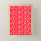 Floral Botanical Contemporary Wild Daisies Pink and Red Pattern Mini Art Print Gallery Image 1