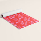Floral Botanical Contemporary Wild Daisies Pink and Red Pattern Yoga Mat Gallery Image 2