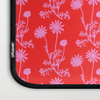 Floral Botanical Contemporary Wild Daisies Pink and Red Pattern Laptop Sleeve Gallery Image 3